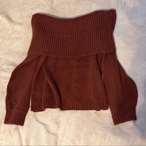Abercrombie & Fitch Burgundy Off-the-Shoulder Sweater